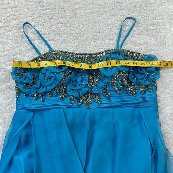 Dave and Johnny Laura Ryner chiffon, and rhinestone cocktail party maxi dress 10 - Picture 4 of 9